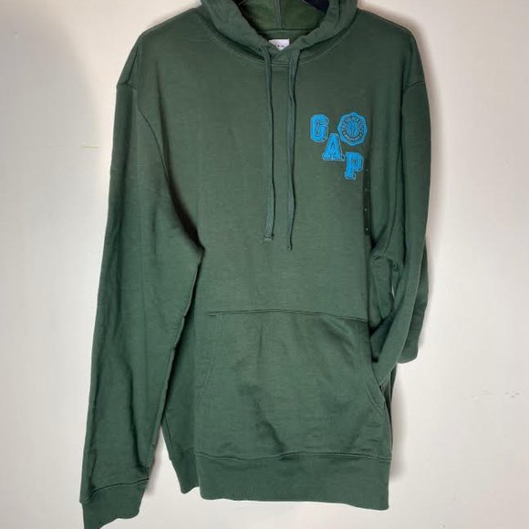 NWT GAP Men XL Crest Athletic Logo Pullover Hoodie Sweatshirt Jacket in Green - Picture 9 of 9